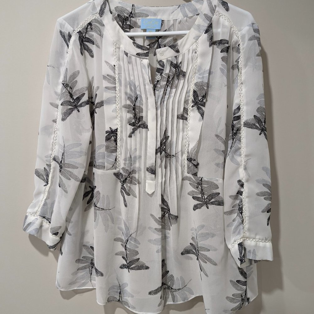 CeCe by Cynthia Steffe Dragonfly blouse, Medium